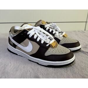 Nike Low Dunk Light Orewood Brown Gold Bling (Women's 7) - Authentic & Brand New